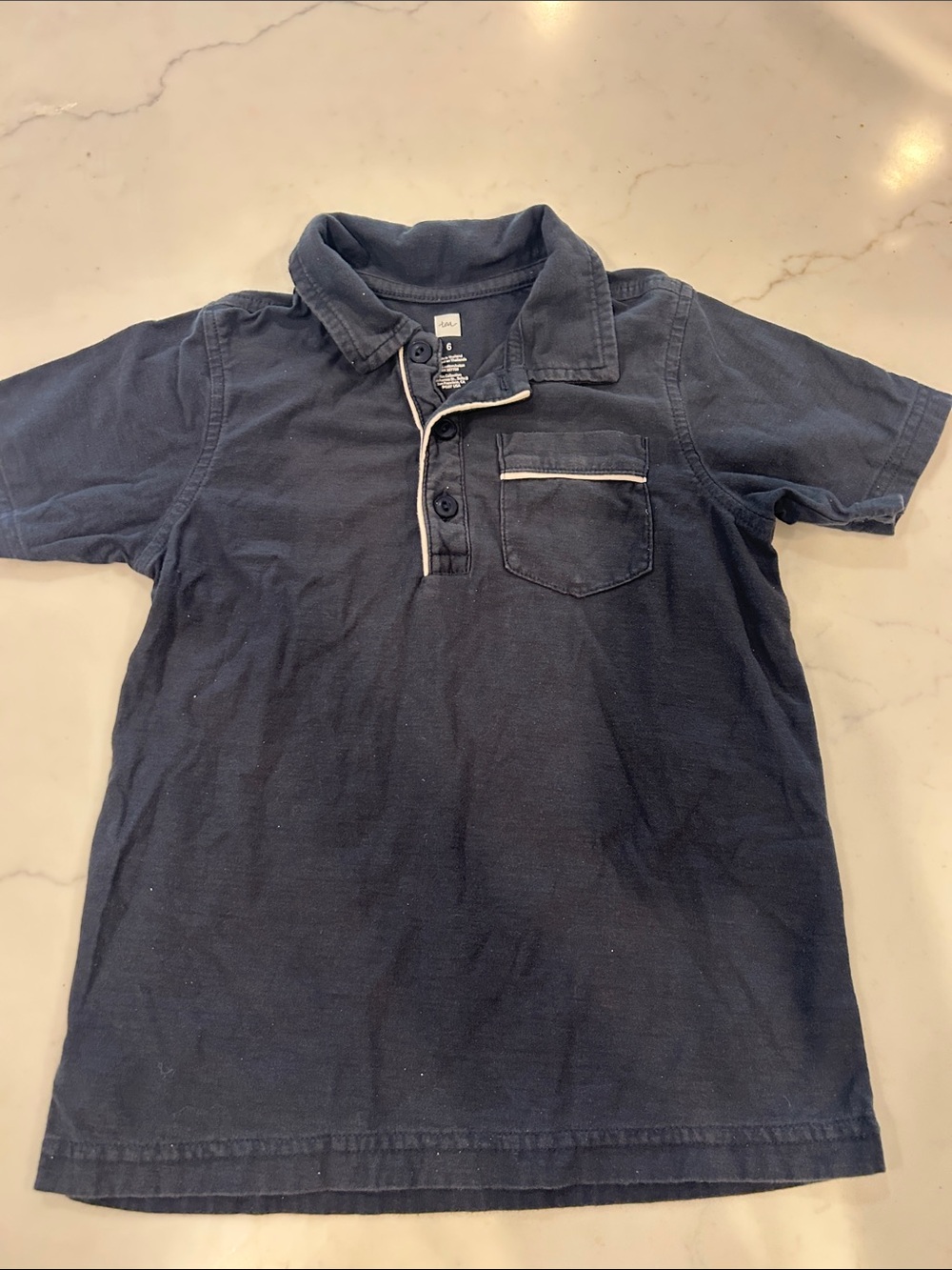 Tea Collection Navy Polo Shirt with Chest Pocket-6